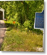 Newport Covered Bridge Sign Metal Print