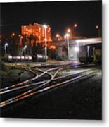 Night At The Railyard Metal Print