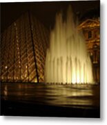 Night In Louvre Museum Metal Print