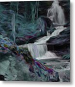 Night Rainbow Waterfall Metal Print