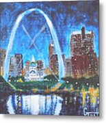 Night Time Arch - St. Louis, Mo. Painting by Gene Huebner