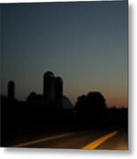 Nightime Settles Over The Farm Metal Print