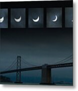 Nine Phases Of An Eclipse 1 Metal Print