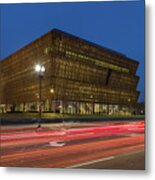 Nmaahc And Traffic Light Trails Iii Metal Print