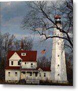 North Point Lighthouse In Spring Metal Print