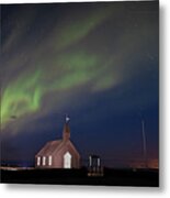 Northern Lights - Budir, Iceland - Travel Photography Metal Print