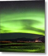 Northern Lights - Hofn, Iceland - Seascape Photography Metal Print
