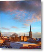 Novi Sad Roofs Lit By The Setting Sun Metal Print