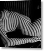 Nude With Stripe Metal Print