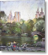 Nyc Resting In Central Park Metal Print