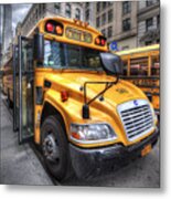 Nyc School Bus Metal Print