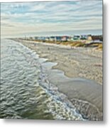 Oak Island Beach - View From The Pier Metal Print