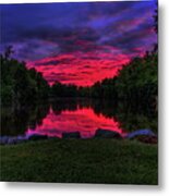 Oak Island Sunset Reflection Metal Print
