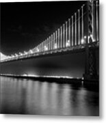 Oakland Bay Bridge At Night Metal Print