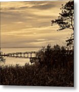 Obx Sunset In Sepia Metal Print