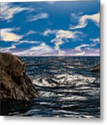 Ocean Rock And Sky Metal Print