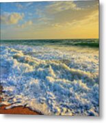 Ocean Waves Sunrise Metal Print