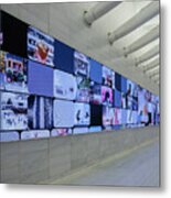Oculus Center Nyc Hallway With Video Panel Metal Print