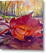 Ode To A Fallen Leaf Painting Metal Print