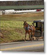 Off To The Market. Metal Print