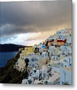 Oia Santorini Sunset Metal Print