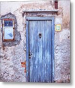 Old Blue Italian Door Metal Print