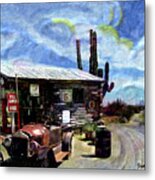 Old Desert Gas Station Metal Print