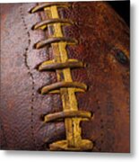 Old Football Close Up Metal Print