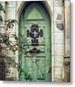 Old Gothic Door Metal Print