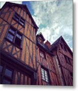 Old Half-timbered Houses In Tours, France Metal Print
