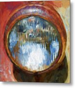 Old Headlamp Ii - Painterly Metal Print