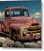 Old Rusted International Harvester Pickup Truck Metal Print