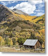 Old Shack And Equipment Metal Print