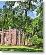 Old Sheldon Church Ruins - South Carolina Photograph Metal Print