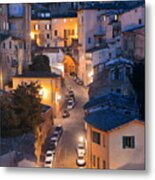 Old Siena Town Night Metal Print