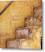 Old Staircase At Amber Fort, Jaipur Metal Print