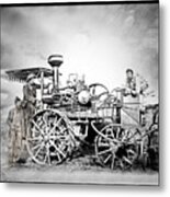 Old Steam Tractor Metal Print