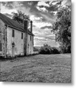 Old Stone House Black And White Metal Print