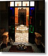 Old Traditional Riad In Fez Metal Print