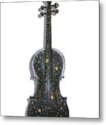 Old Violin With Painted Symbols Metal Print