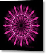 Ombre Pink Flower Mandala Metal Print