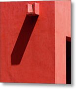 Open Door And Water Outlet On A Red Wall Metal Print