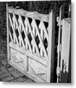 Open Garden Gate B W Metal Print