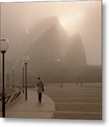 Opera House In The Fog Metal Print