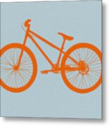 Orange Bicycle Metal Print