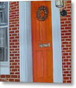 Orange Door Fells Point Metal Print