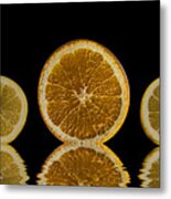 Orange Lemon Reflection Metal Print
