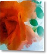 Orange Rose Metal Print