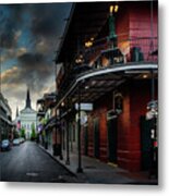 Orleans Street To St Louis Cathedral Metal Print