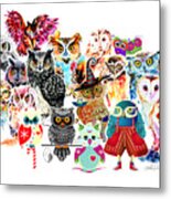 Owls Collage By Isabel Salvador Metal Print